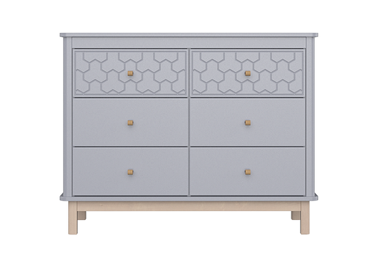Комод Classic 6 ящиков с фрезеровкой "Мозаика" (серый)