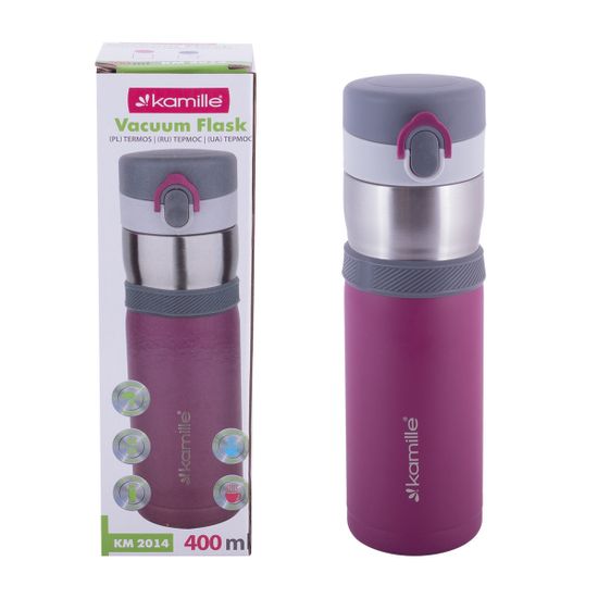Термос-бутылка 400 мл из нержавеющей стали Kamille KM-2014