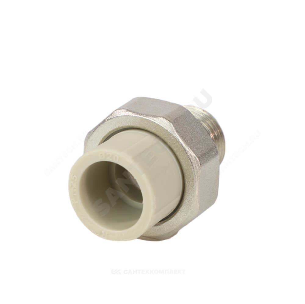 Муфта PP-R комбинированная разъемная серая Дн 20х1/2" НР VALFEX 10156015Г