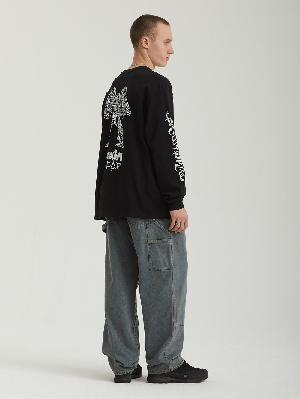 Мужской Лонгслив Skull Mech