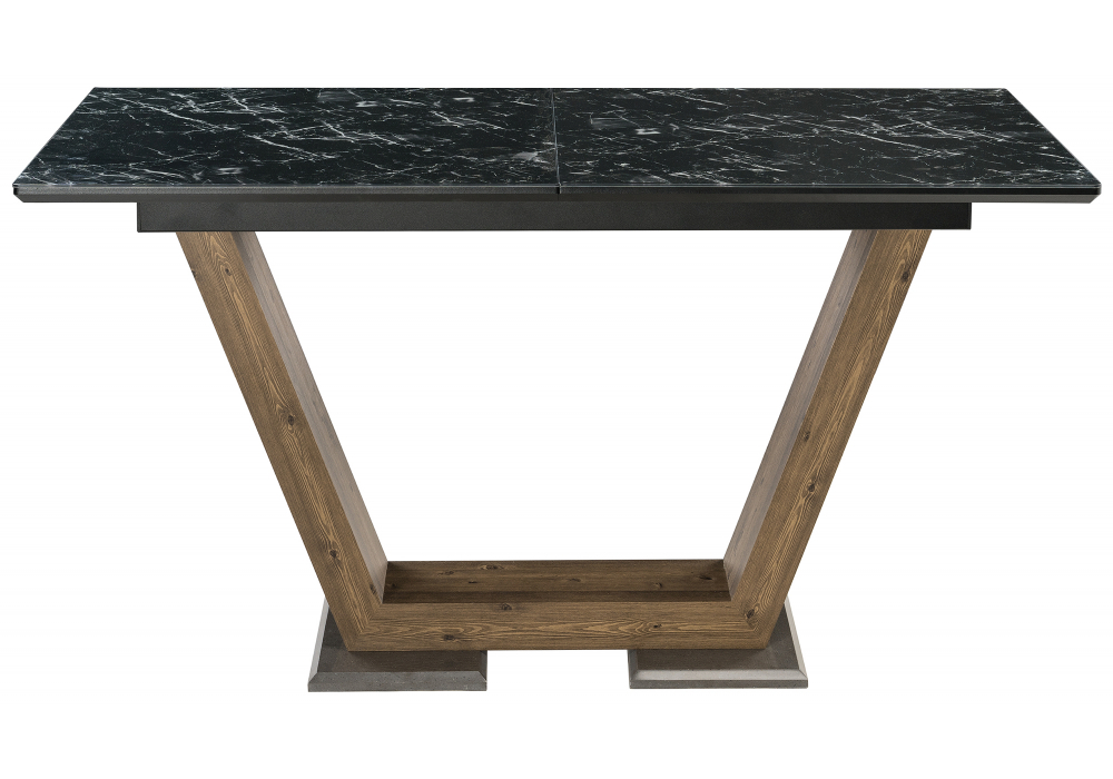 Стол стеклянный Woodville Иматра мрамор черный, черная шагрень