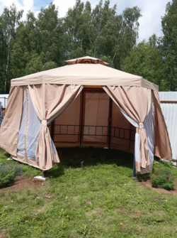 Шатер садовый Green Glade Gexagon Beige (сторона 200 см, площадь 10.5 м²)