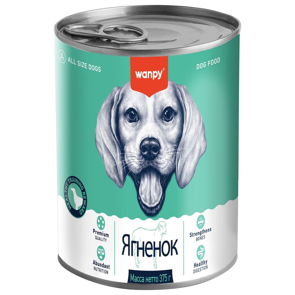 Wanpy Dog Консервы для собак из ягненка 24х375г