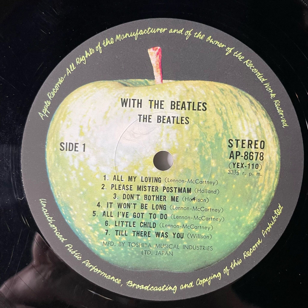 Винтажная виниловая пластинка LP With The Beatles (Japan 1973) (No Obi)