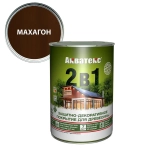 АКВАТЕКС 2 в 1 защитно-декоративное покрытие для дерева, алкидное, полуматовое, лессирующее, махагон (0.8 л)