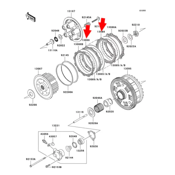 Kawasaki 13088-0030 Фрикционный диск сцепления