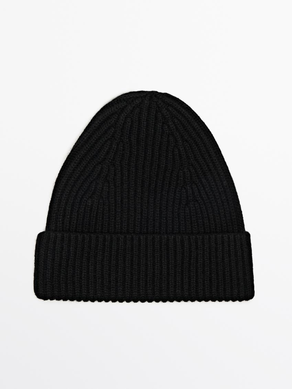 Massimo Dutti Шапка из смесовой шерсти, черный