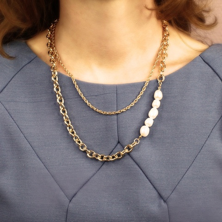 Колье Fiore Luna Bella Pearle Сarabiner BL1010/MP G