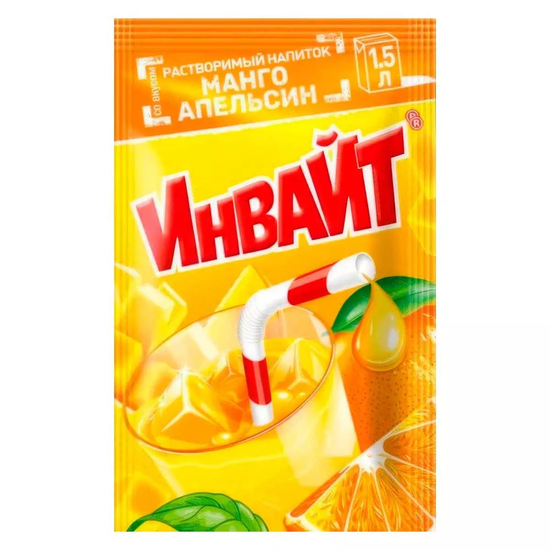 Растворимый напиток INVITE со вкусом манго и апельсина, 12 г (Турция)