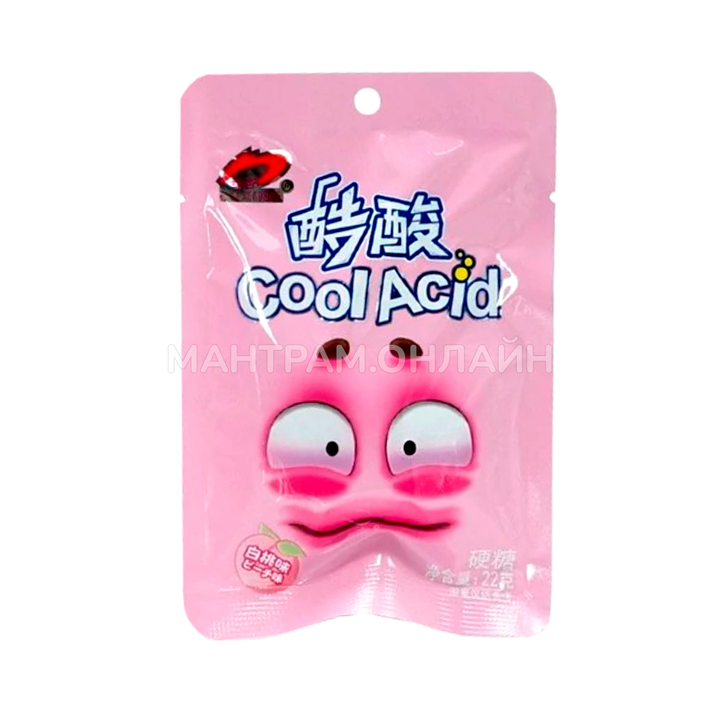 Конфеты кислые Luxing Cool Acid вкус персик 22 г