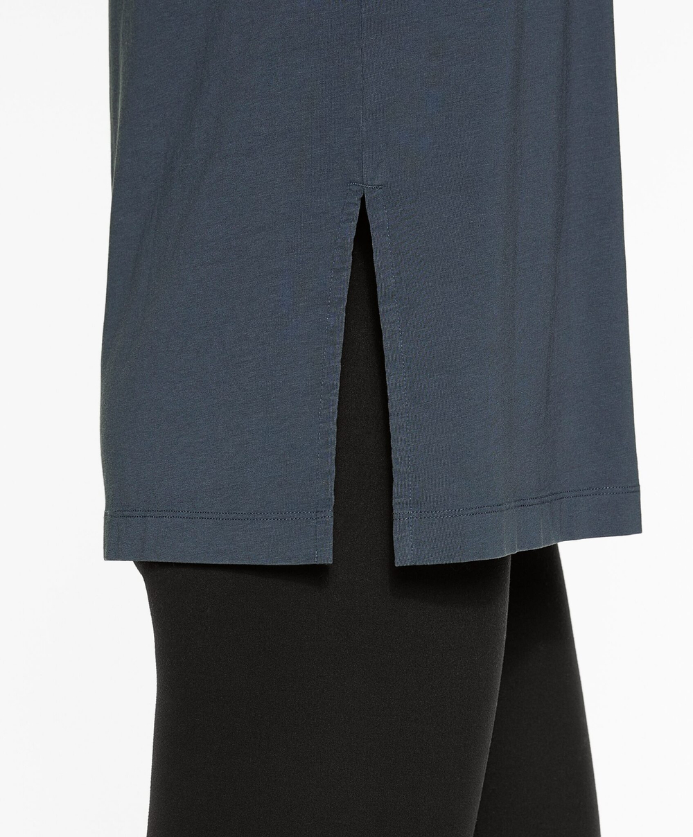 Oysho Футболка из смесового хлопка, стальной