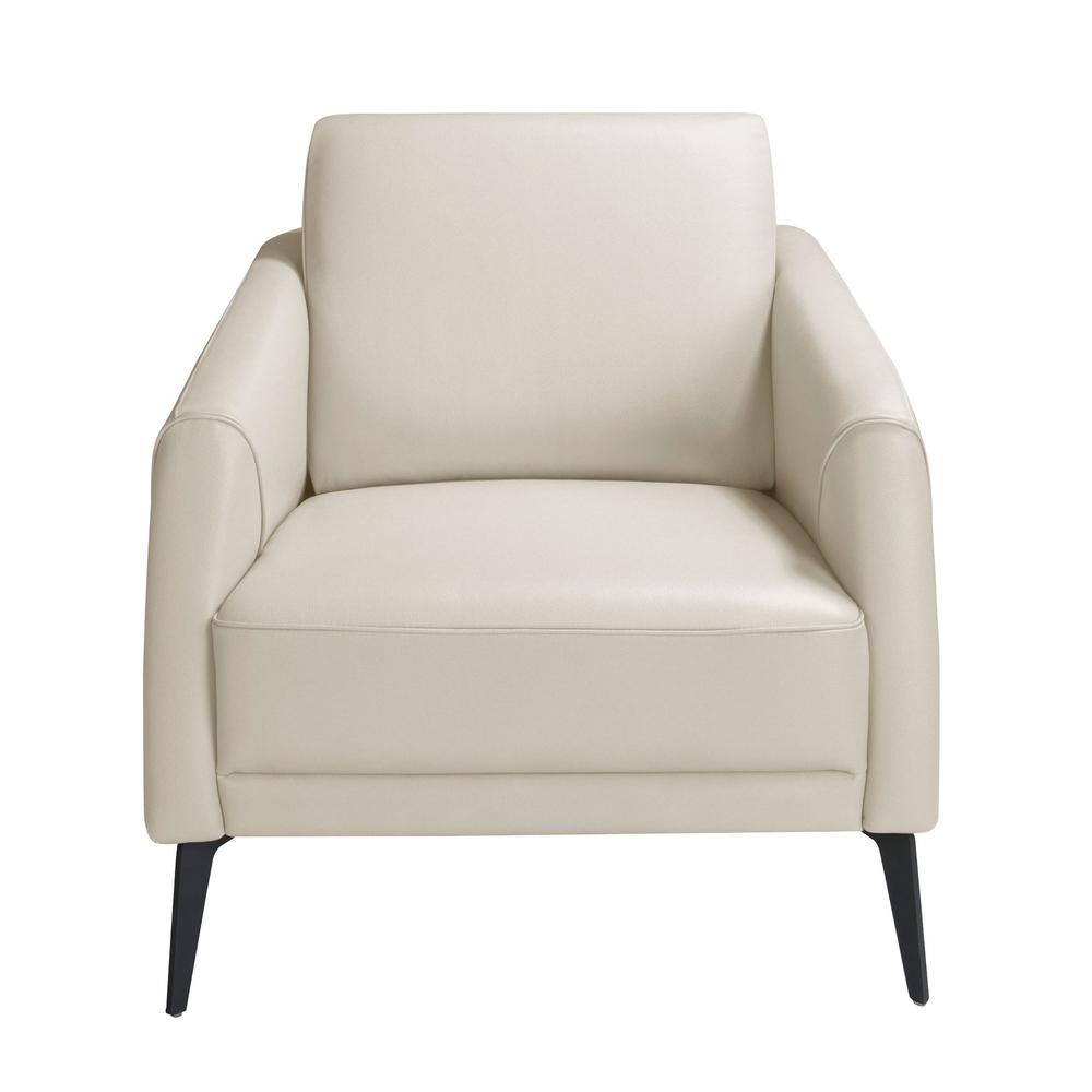 Кресло 5094/KF-A051-M5652 кожаное с черными стальными ножками