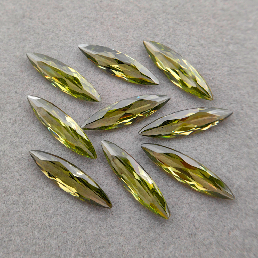 Фианит узкий наветт, Olive Green