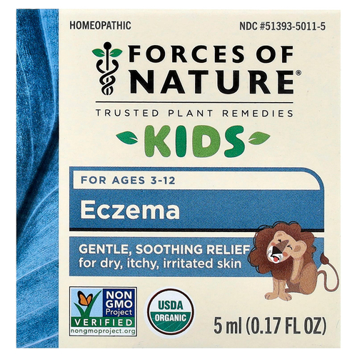 Forces of Nature, Органическое растительное лекарство от экземы, для детей, 5 мл (0,17 жидк. унц.)