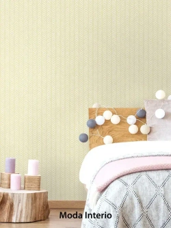 Обои виниловые флизелиновые, геометрия на желтом, ковер, мешковина, метровые, для детской, Arrow (Moda interio)