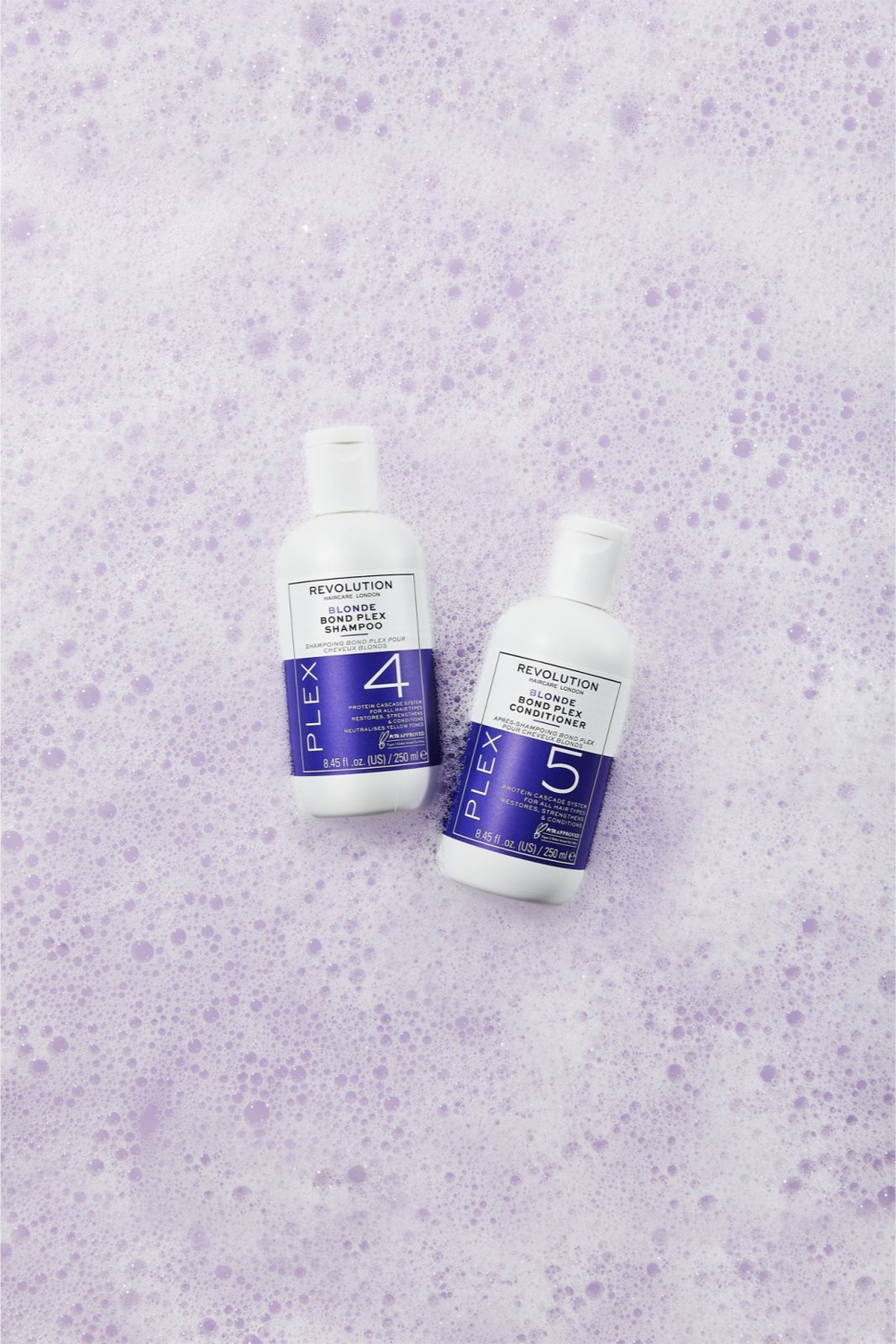 Revolution Haircare Plex Blonde No.4 Bond Shampoo - интенсивный питательный шампунь для сухих и поврежденных волос /   250  ml  / GTIN 5057566562805