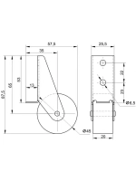 Колесо для мебели ролик для дивана 4 штуки