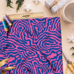 Ткань премиум габардин красочный лабиринт