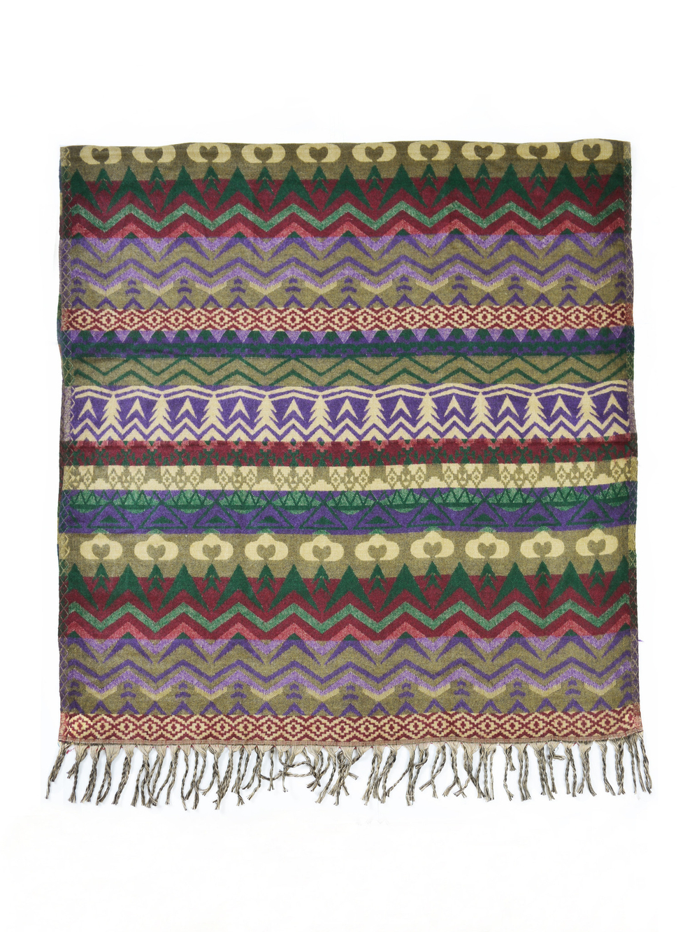 Шерстяной палантин с этно орнаментом