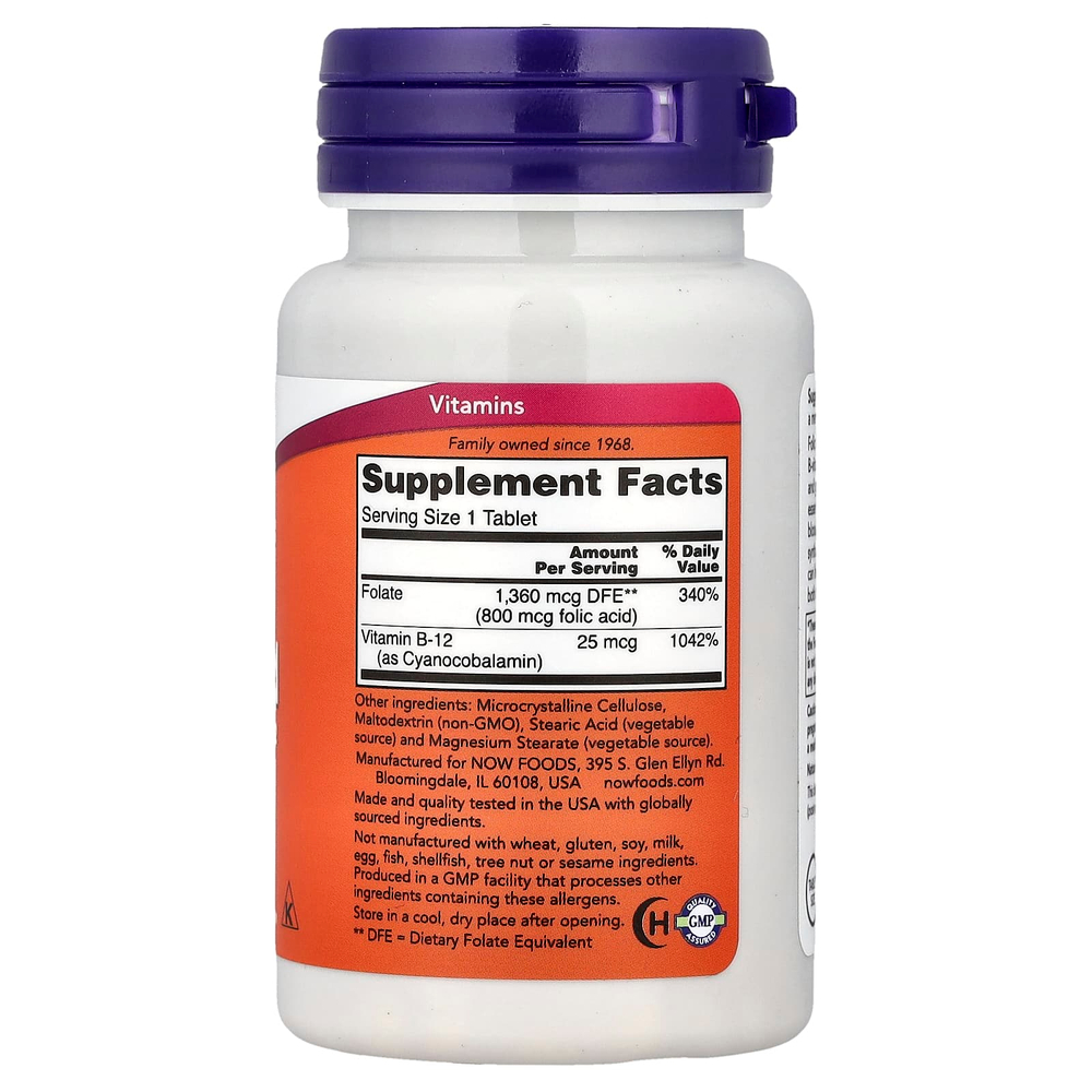 NOW Foods, фолиевая кислота, 250 таблеток