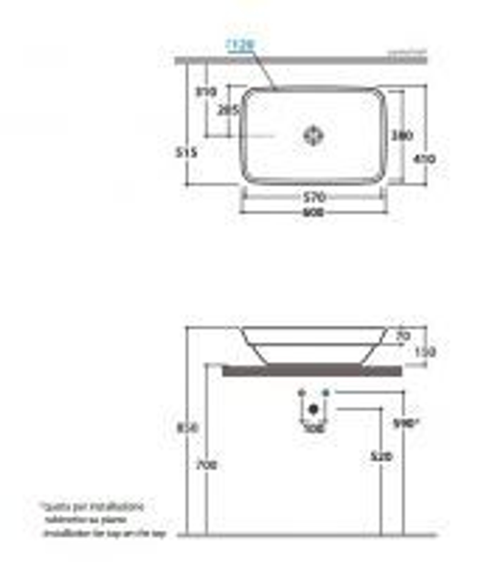 Раковина накладная Globo Relais RE061.NE на 60 см