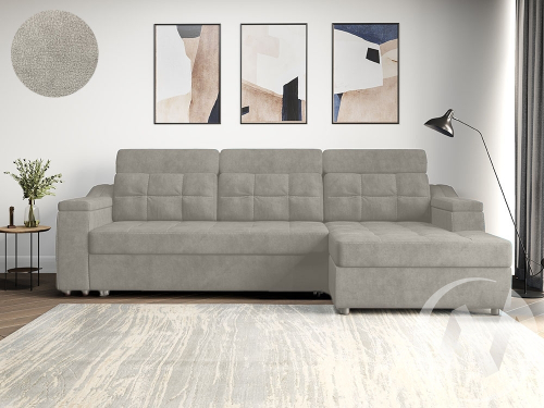 Диван угловой правый Бруно ДКУ-О NEW (Bremen 03; 5 категория)