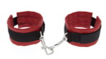 Красно-чёрные полиуретановые наручники Luxurious Handcuffs (Цвет: красный с черным)