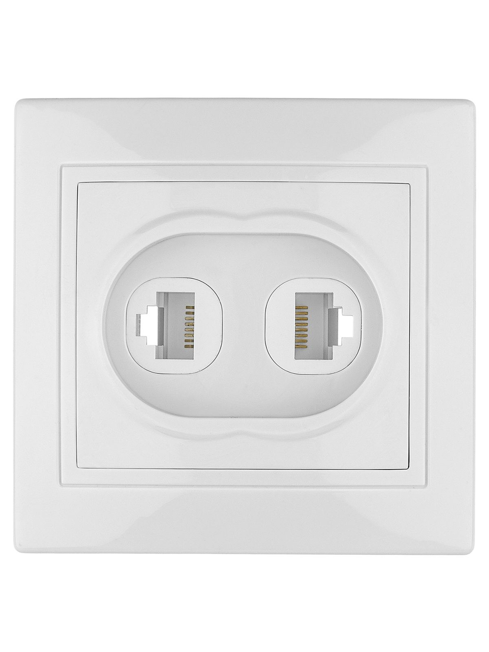 Розетка телефонная RJ11 + компьютерная RJ45 белая "Таймыр" TDM