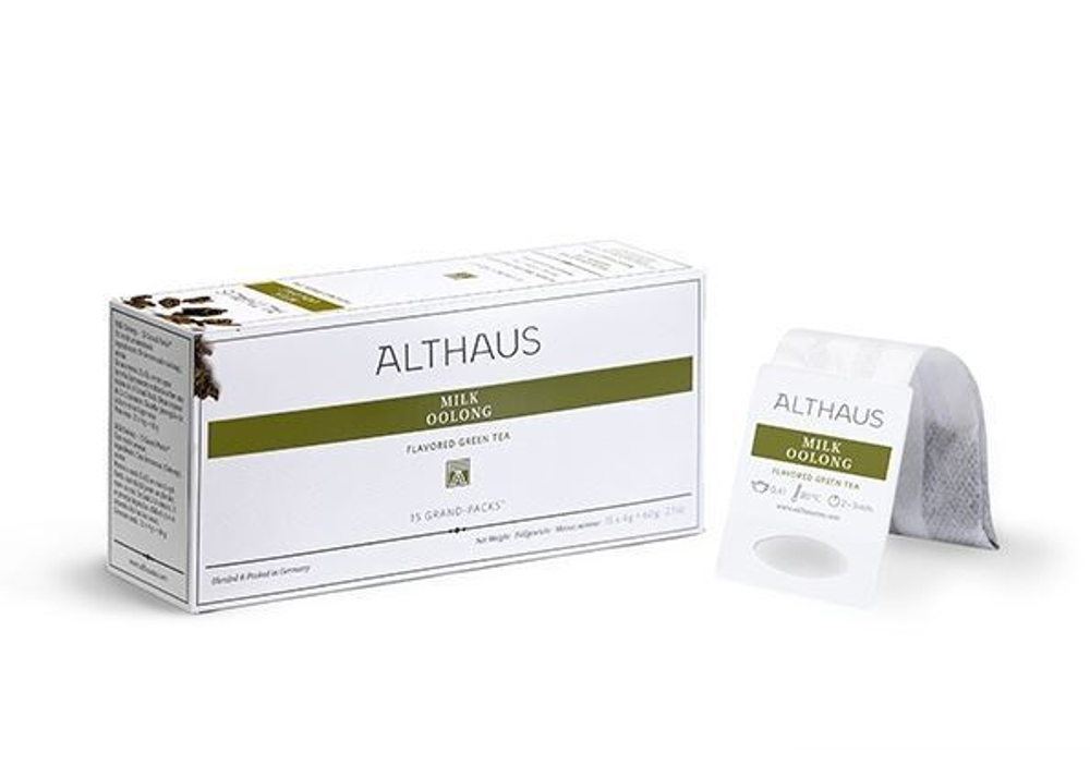 Чай зеленый Althaus Grand Pack Milk Oolong в пакетиках для чайника, 15 шт