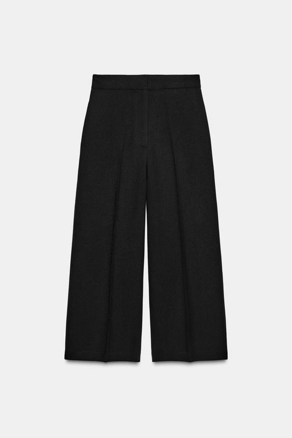 ZARA БРЮКИ-КЮЛОТЫ С ВЫСОКОЙ ПОСАДКОЙ, ЧЕРНЫЙ