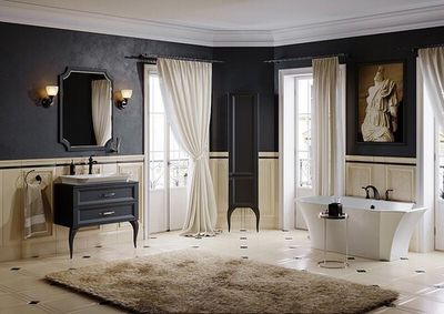 "LaDonna" панель с зеркалом, цвет черный LAD0207BLK, ТМ «AQWELLA»