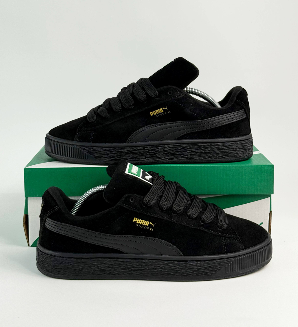 Кроссовки Puma Suede XL с мехом #B63 (черн.)