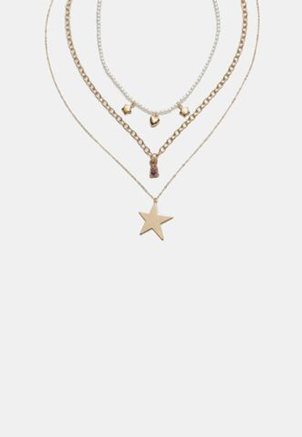 STRADIVARIUS Набор из 3 ожерелий, золотой