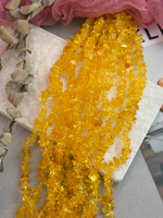 Стеклянные бусины галька 5-8 мм, нить 80 см, осенний