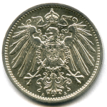 1 марка 1914 (A) Германия XF-AU