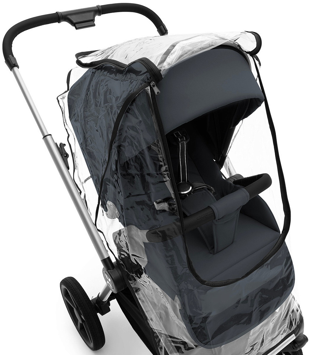 Коляска Agex Life 3 в 1 хромированная рама с автокреслом i-Safe S Grey ALM606 Midnight Grey (Темно-серый)
