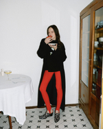 Ribbed Stirrup Leggings Mandevilla Red