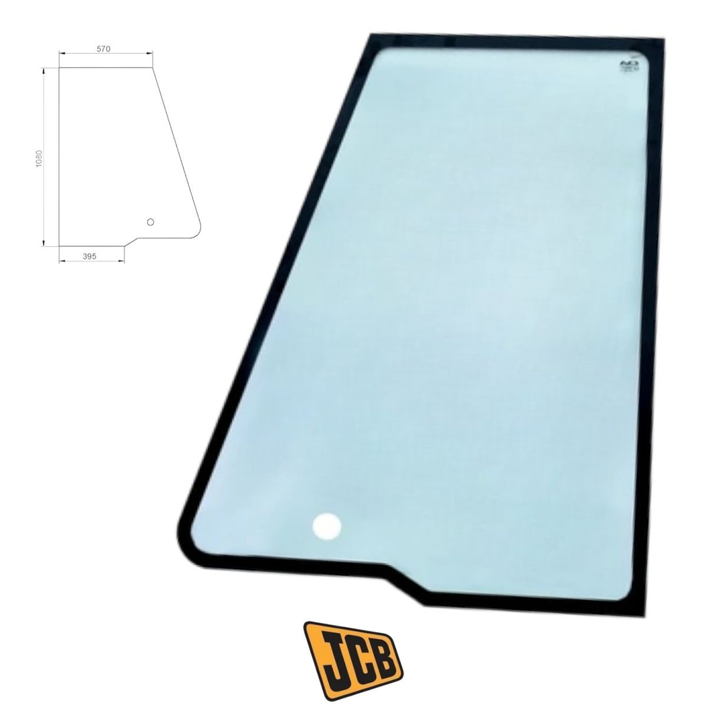 Стекло двери верхнее JCB 827/30466