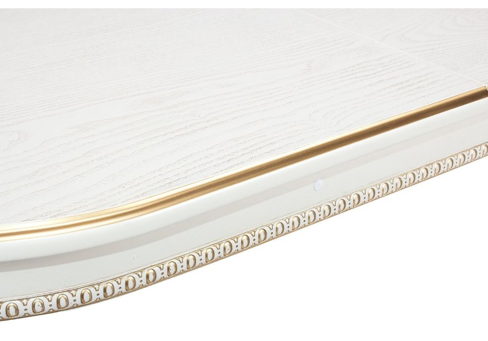 Деревянный стол Romeo 130(170)х85х75 молочный / патина золото