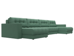 Диван П-образный с декором Лига-049 НПБ Мегалонг, Амур 11 ВЕЛЮР зеленый