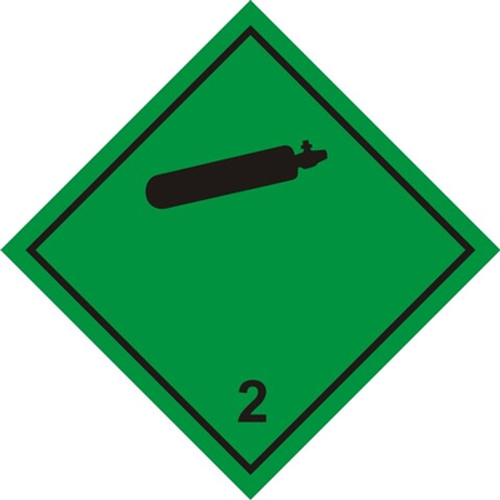 Знак-наклейка "Невоспламеняющиеся, нетоксичные газы" (черная)