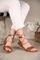 Qadın üçün qəhvəyi rəngli, ipli, dəri sandal Z34003030006