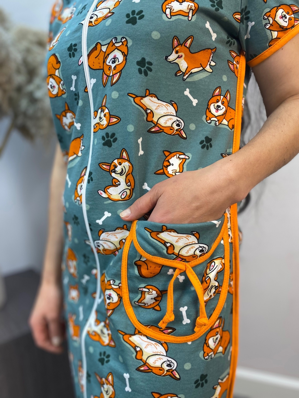 Халат женский "387 К.П" молния (Нонна)