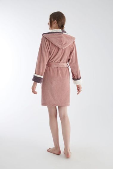 Халат женский  с капюшоном 4190 пудра Nusa Турция