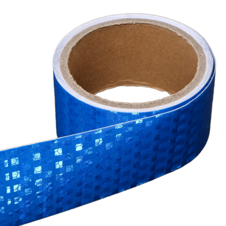 Светоотражающая лента синяя (алмазная) 50 мм х 25 м