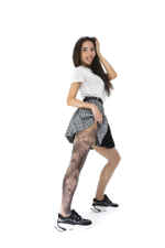 Колготки с принтом в виде девушки в маске (Размер: S-M-L) (Цвет: бежевый)