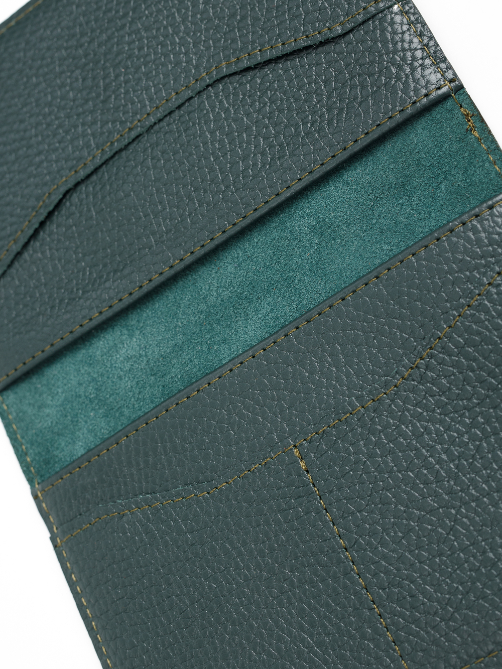 Обложка для паспорта с карманами «Классика». Цвет зелёный