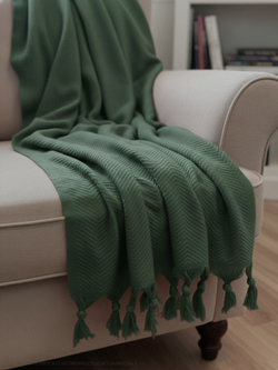 Плед-покрывало из хлопка Sidney, цвет Зеленый