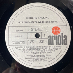 Винтажная виниловая пластинка LP Modern Talking, Let's Talk About Love (The 2nd Album) (Испания 1985) Cheri Cheri Lady