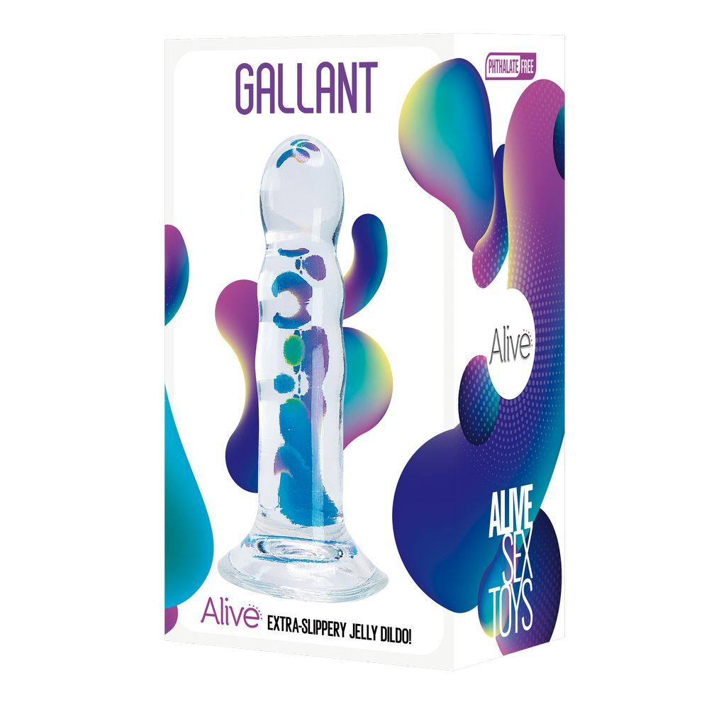 Прозрачный фаллоимитатор на присоске Gallant Jelly Dildo - 16 см. (Цвет: прозрачный)